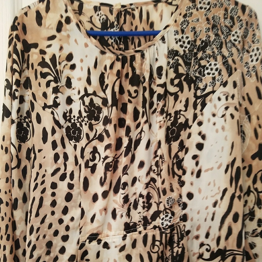 Satin blouse animal print